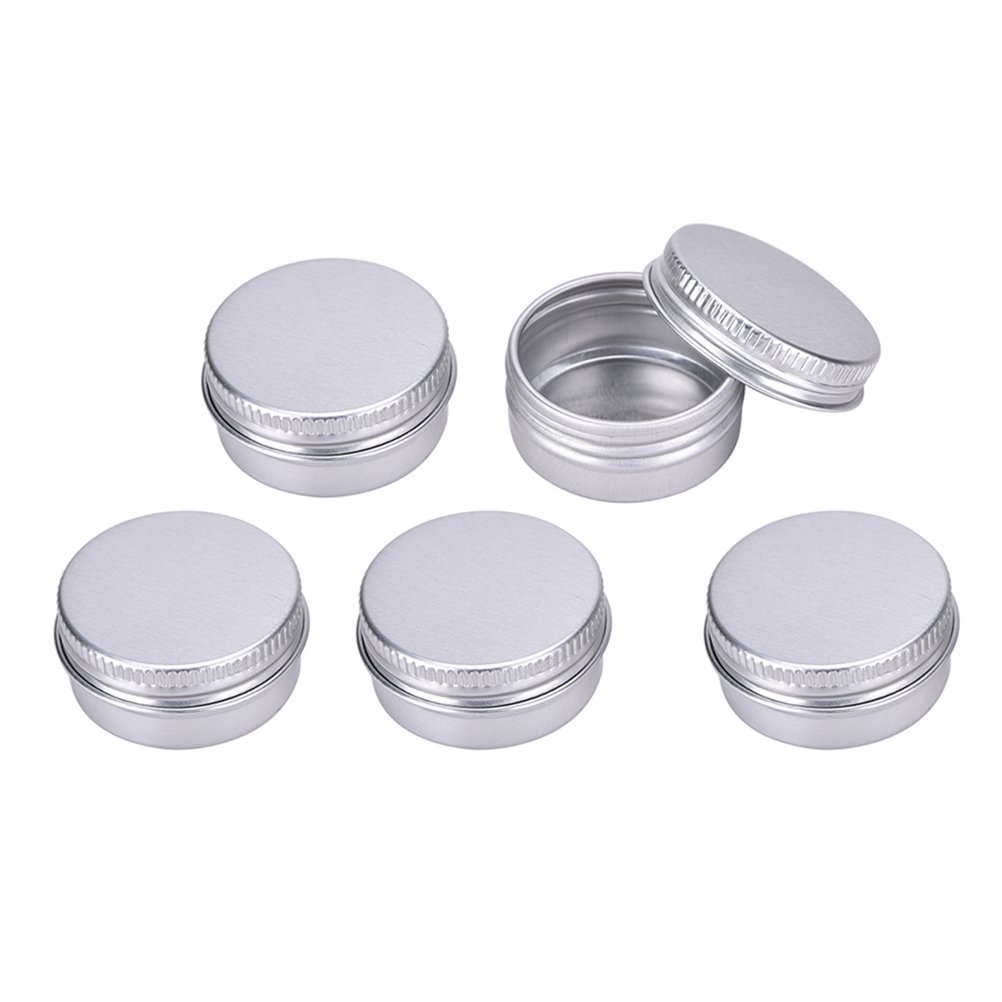 Lip Balm Containers, 5 Pcs Aluminum Empty Slip Slide Round Storage for Beauty