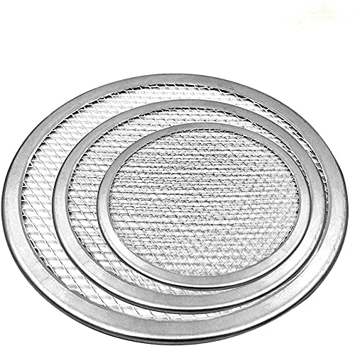 Pizza Screen,3PCS Bakeware Accessories Pizza Screen Aluminum Alloy Non Stick Mesh Net Baking Tray Cookware Kitchen Tool for Oven，8 inch+10 inch+12 inch