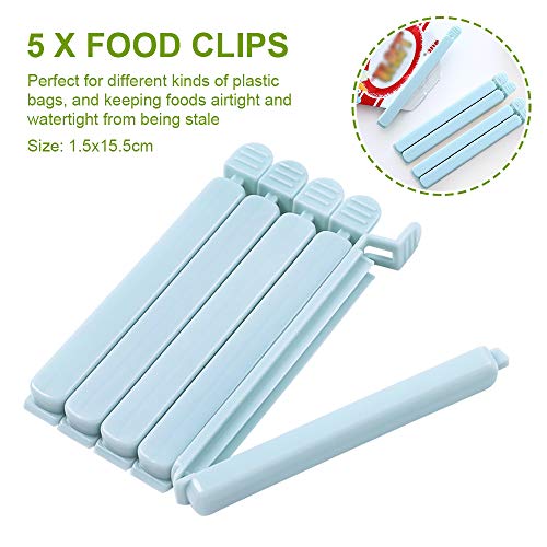 Reusable Beeswax Food Wrap 6 Pack & 3 Silicone Stretch Lids & 5 Food Bag Clips, Organic Eco Friendly Food Wraps, Sustainable Zero Waste Bees Wax Sandwich Wrappers Cling Wrap Cover for Food Storage