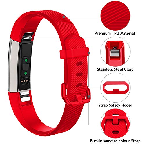 Welltin Bands Compatible with Fitbit Alta/Alta HR for Women and Men(4 Pack), Classic Soft Silicone Sport Strap Replacement Wristband for Fitbit Alta/Alta HR/Fitbit,Small Large