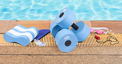 image for Crown Sporting Goods Aqua Dumbbell Two-Pack | Foam Resistance Fitness 