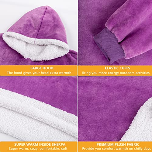 Wearable Blanket Hoodie Women Oversized Sherpa Hooded Blanket