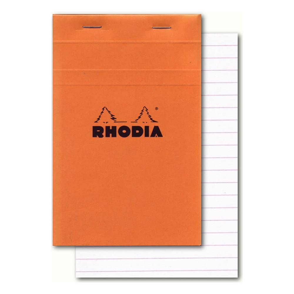 RHODIA 14600C - Stapled Notepad N°14 Orange - 11x17 cm - Ruled - 80 Detachable Sheets - 80G White Clairefontaine Paper - Soft, Resistant and Waterproof Coated Card Cover - Basics — image 1
