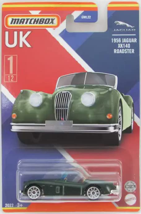 MATCHBOX UK 1956 JAGUAR XK140 ROADSTER GREEN 1/12 (LONG CARD)