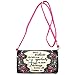 Embroidered Bible Verse 2 Corinthians 12:9 Purse Scripture Western Handbag Women Shoulder Bags Wallet Set (Black/Fuchsia)