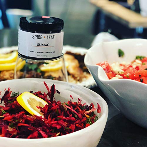 Premium Ground Sumac Spice by SPICE + LEAF Vegan Kosher Preservative Free Red Middle Eastern