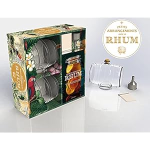 Coffret – Petits arrangements avec le rhum: Avec 2 tonneaux en verre, 1 entonnoir en inox et 4 étiquettes: 13682