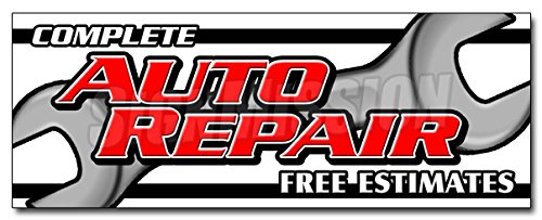 36" Complete AUTO Repair Free ESTIMATES Decal Sticker Cars a/c Brakes Muffler