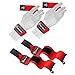 Premium Wrist Wraps Lifting Straps Bundle w/Carry Bag | Professional Grade Heavy Duty Hand and Wrist Support Weightlifting w/ 2 Year No Questions Asked Warranty (Red, Wraps & Straps Combo)