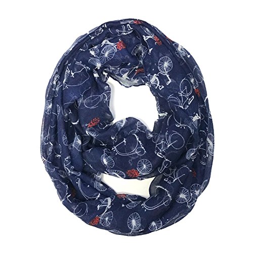 Wrapables Lightweight Vintage Bicycle Infinity Scarf, Blue