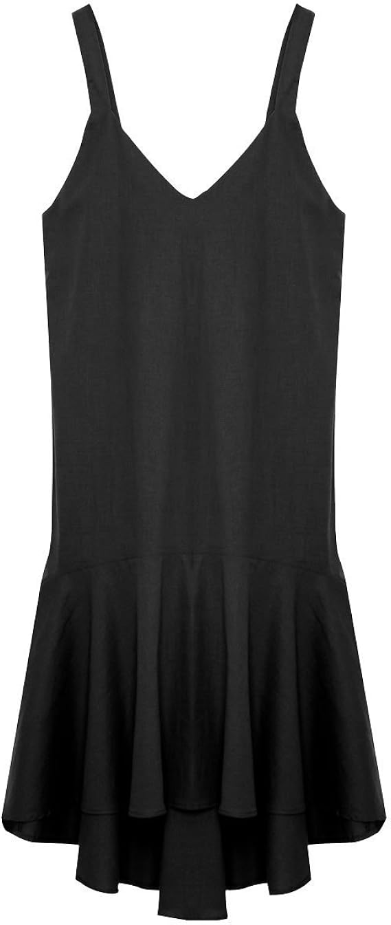 Amazon リエディ Re Edit キャミワンピース ロング マキシ マーメイド コットン 綿混 裾フレア レイヤード 重ね着 ワンピース チュニック 通販