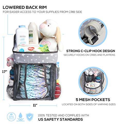 image for XdeModa Hanging Diaper Caddy | Nursery Organizer & Baby Organization S
