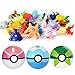 9pcs Pokemon Ball Poke Pokeball Figures Pop Toys Action Figure Pikachu Plus 24pcs Random Anime Figures