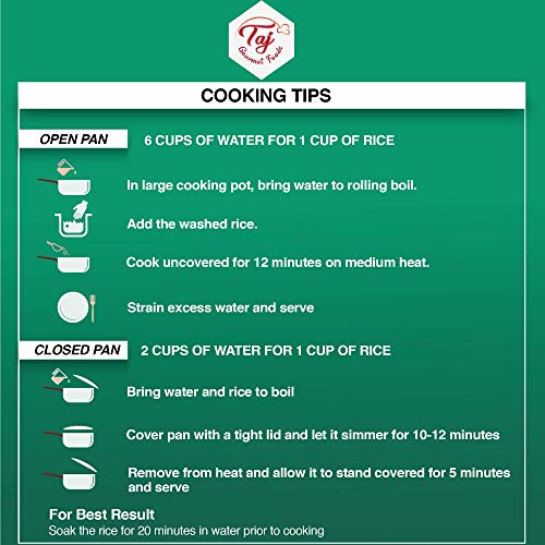TAJ Original Basmati Rice, Extra Long Grain, Glycemic Index friendly