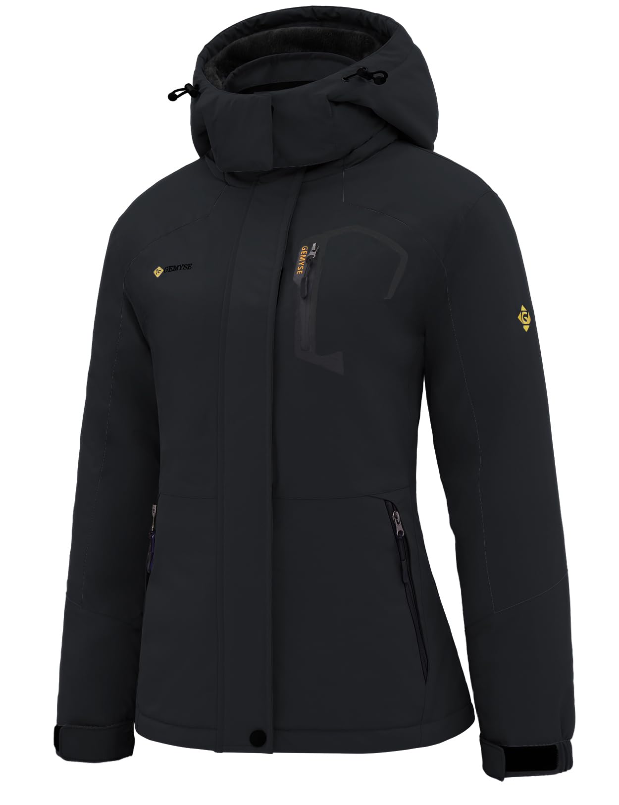 Photo 1 of ** SIMILAR** GEMYSE Women's Ski Snow Jacket Warm Winter Waterproof Coat Snowboard Rain Jacket Hooded Windproof Windbreaker?Black,Large?