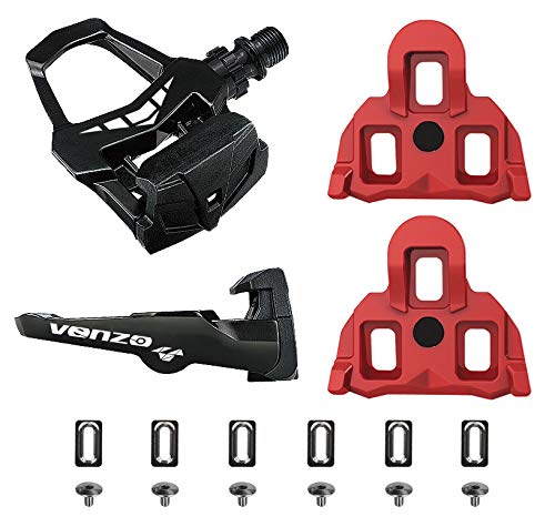Venzo Road Bike Bicycle Pedals 9/16″ Sealed SPD-SL Compatible with Cleats Black