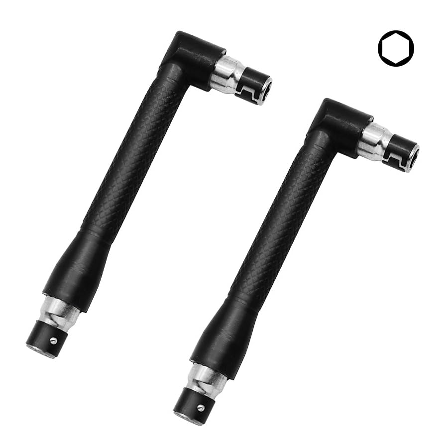 Photo 1 of TorSor 2 Pack 1/4" Bit Driver Handle 90 Degree L-Shaped Right Angle Stubby Wrench Screwdriver Drive Handle Bits Driver Holder for Drill Bit Set with 1/4 Inch Hex Shank Metric & SAE Screwdriver Set