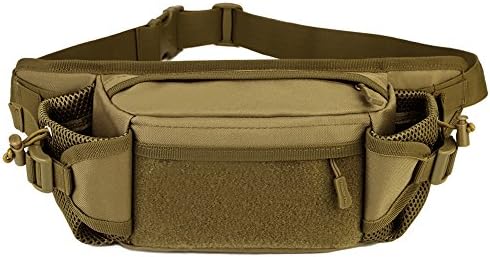 Waist Pack Auzilar Portable Belt Bag Gadget Fanny Pack Outdoor Hiking Travel Large Army Waist Bag Military Waist Pack for Daily Life Cycling Camping Hiking Hunting Fishing Shopping (Brown)