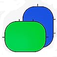 FOTOCREAT 5X 6.5ft Portable Green Screen Backdrop Double-Sided 2-in-1 Blue Screen Pop Up Chromakey Backdrops Collapsible and Reversible Background for Photography,Live Streaming,5’×6.6’/1.5×2m