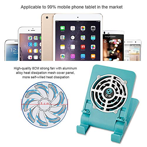 Goglor Phone Cooling Fan, 2 in 1 Portable Cell Phone Cooler Radiator & Tablet Holder Stand, Adjustable Angle Lazy Desktop Stand Cooling Pad for Ipad & Samsung iPhone Smartphone - Thumbnail 5