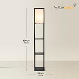 MiniSun Black Wooden Floor Lamp with Shelves 159cm 10W Bulb Included view 4