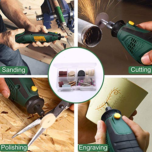 TECCPO Rotary Tool Kit 1.5 amp, 6 Variable Speed with Flex shaft