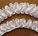 5 Yard Hollow Chiffon Pleated Organza Scallop Lace Edge Gathered Trim Ribbon 3.5 cm Width Vintage White Edging Trimmings Fabric Embroidered Applique Sewing Craft Wedding Dress Clothes Embellishment