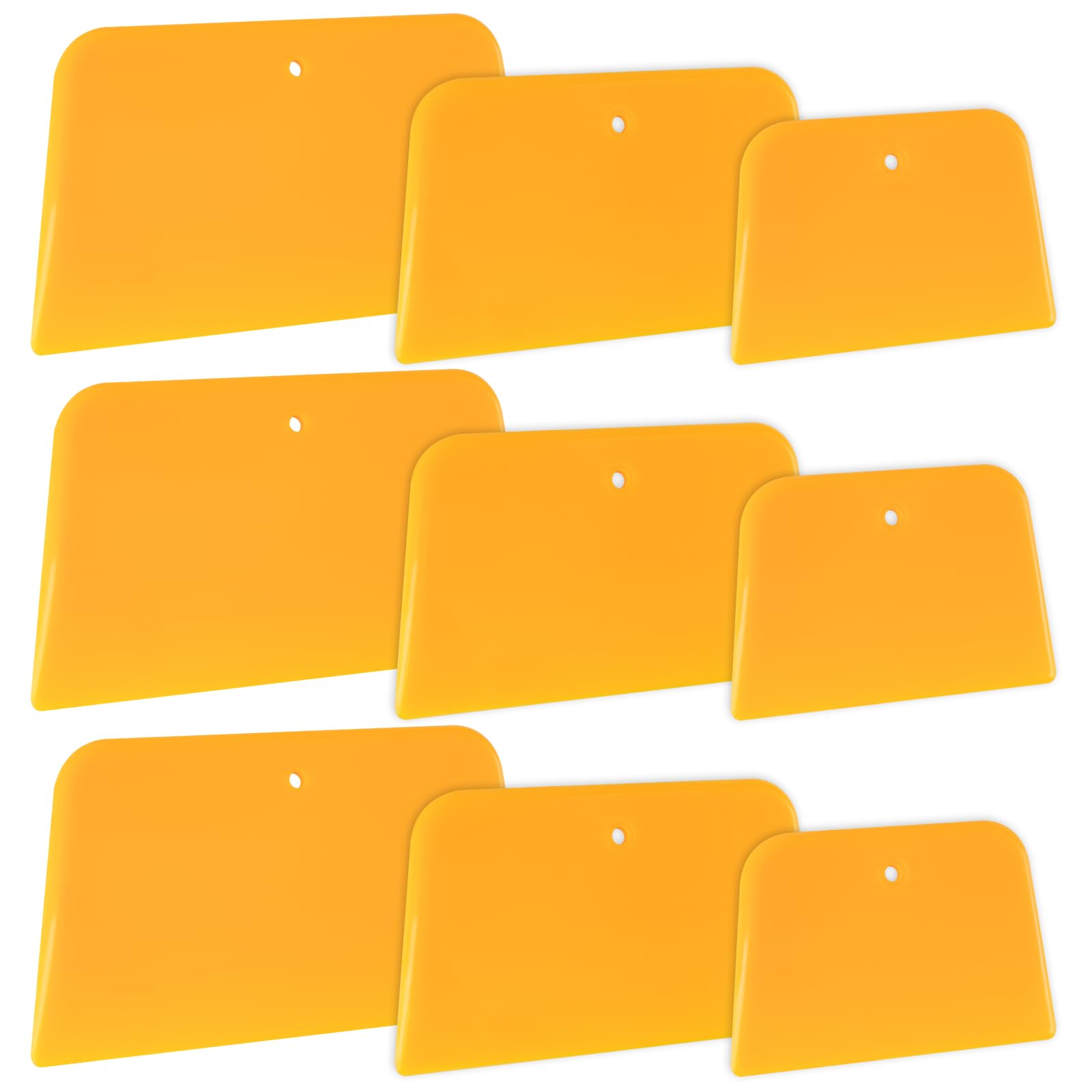 Photo 1 of PEASUG Body Filler Spreader, 9 Pack Reusable Plastic Spreader Tool for Automotive Body Applying Fillers, Putties, Glazes, Caulks - Autobody Paint Repairs, 3 Each 4", 5" and 6"