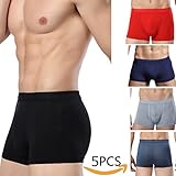 TEERFU 5 Pack Mens Bamboo Fiber Underwear Sexy Boxer Briefs Breathable Shorts
