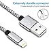 Lightning Cable 3Pack 3FT 6FT 10FT KINGBACK Nylon Braided 8 Pin Charging Cables USB Charger Cord for iPhone 7/7 Plus/6/6s/6 Plus/6s Plus/5/5c/5s/SE,iPad iPod Nano iPod Touch