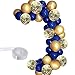 Elepplrty Navy Blue Latex Balloons and 12inch Gold Metallic Balloons Gold Confetti Balloons-50 Pack