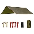 FREE SOLDIER Waterproof Portable Tarp Multifunctional Outdoor Camping Traveling Awning Backpacking Tarp Shelter Rain Tarp (Simplify Brown 10×10.5ft)