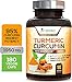 Turmeric Curcumin Highest Potency 95% Curcuminoids 1950mg with Bioperine Black Pepper for Best Absorption, Made in USA, Best Vegan Joint Pain Relief Turmeric Pills by Natures Nutrition - 180 Capsules