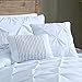 Geneva Home Fashion 7-Piece Ella Pinch Pleat Comforter Set, King, White