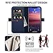 ZOVER Compatible with iPhone Xs/X Case Detachable Genuine Leather Wallet Case Support Wireless Charging Magnetic Car Mount Holder RFID Blocking Kickstand Feature Magnetic Closure Gift Box Navy Blue