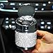eing Portable Auto Car Cigarette Ashtray Ash Bling Crystal Smokeless Stand Cylinder Cup Holders,Silver
