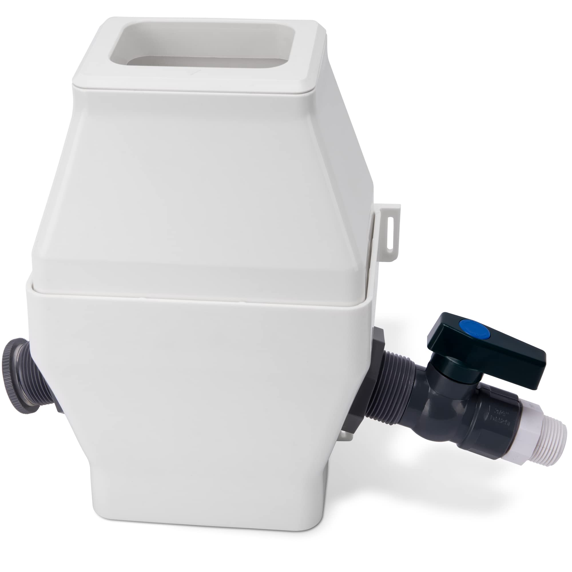 Photo 1 of Rain Barrel Diverter, RainWater Collection System Fits for 2x3 or 3x4 Inch Downspout Diverter Colander, Tintsabo Upgrade Rain Barrel Diverter Kit with Filtration and PVC Spigot, White