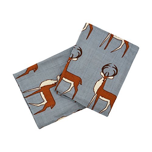 Milkbarn Organic Cotton Burp Cloths (2 pack) (Blue Buck) - Thumbnail 3