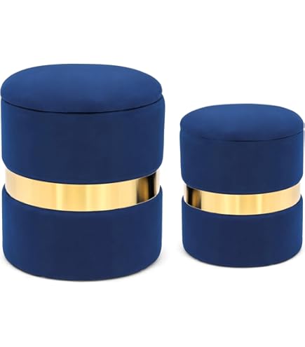 Nicole Miller Raul - Banco Tapizado De Terciopelo Canal Patas De Metal Espejado Glam Azul