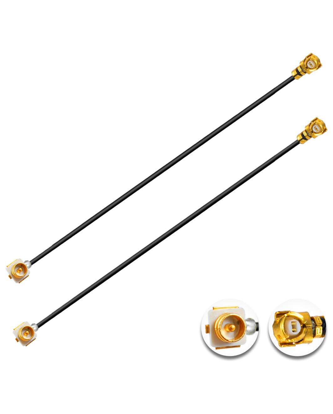 Vecys 2PCS U.F.L1 Male to U.F.L1 Female Cable 10" /25CM U.F.L1 1.37mm Low-Loss Extension Cable