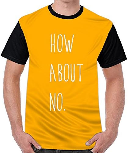 UMPursue Hoe About No Mens Printing Crew Neck T Shirt Top Blouse Shirt Dark Yellow