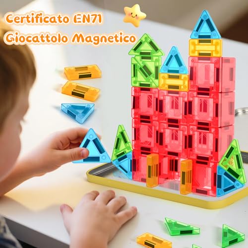LeagoEra Mini Magnetic Construction Games 32 Pieces Magnetic Construction Travel Magnetic Blocks for Children Boys Girls 3 4 5 6 7 8 Years Old