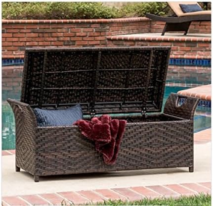 Christopher Knight Home Wing Outdoor Wicker Storage Bench