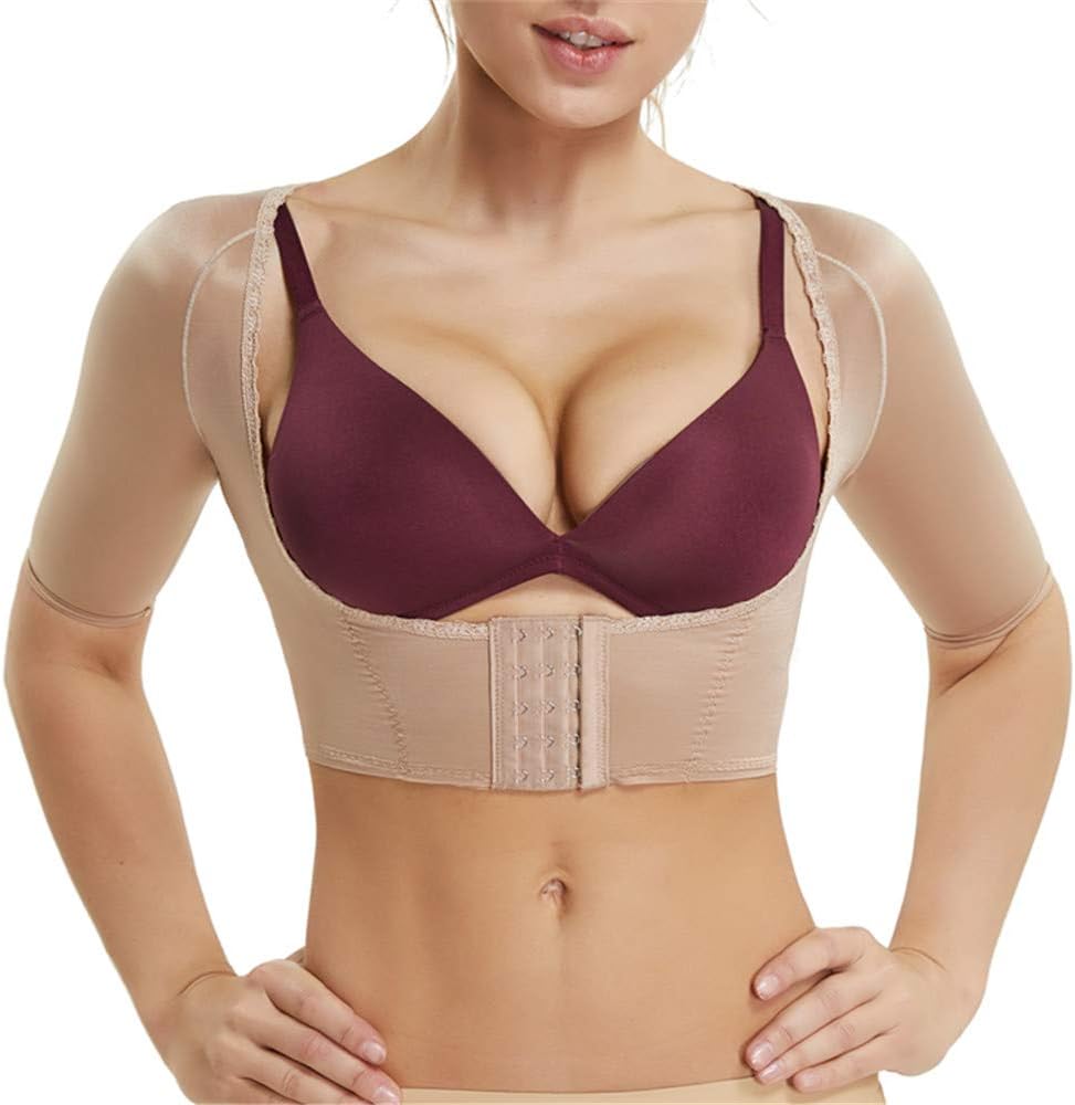 Women's Upper Arm Shaper Slimmer Compression Sleeves Chest Support Shapewear Posture Corrector