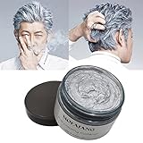 VOLLUCK Silver Grey Hair Wax Pomades 4.23 oz - Disposable Natural Hair Styling Clays Ash, Easy Cleansing Matte Hairstyle Coloring Material for Show, Party and Cosplay