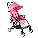 Pink Deluxe Dual-Brake Single Baby Stroller, Portable Light Weight Travel Pram, Large Water Resistant Umbrella Canopy for Infant Toddler, Boys, Girls Unisex 3 Month, 1, 2 Year Old and UP