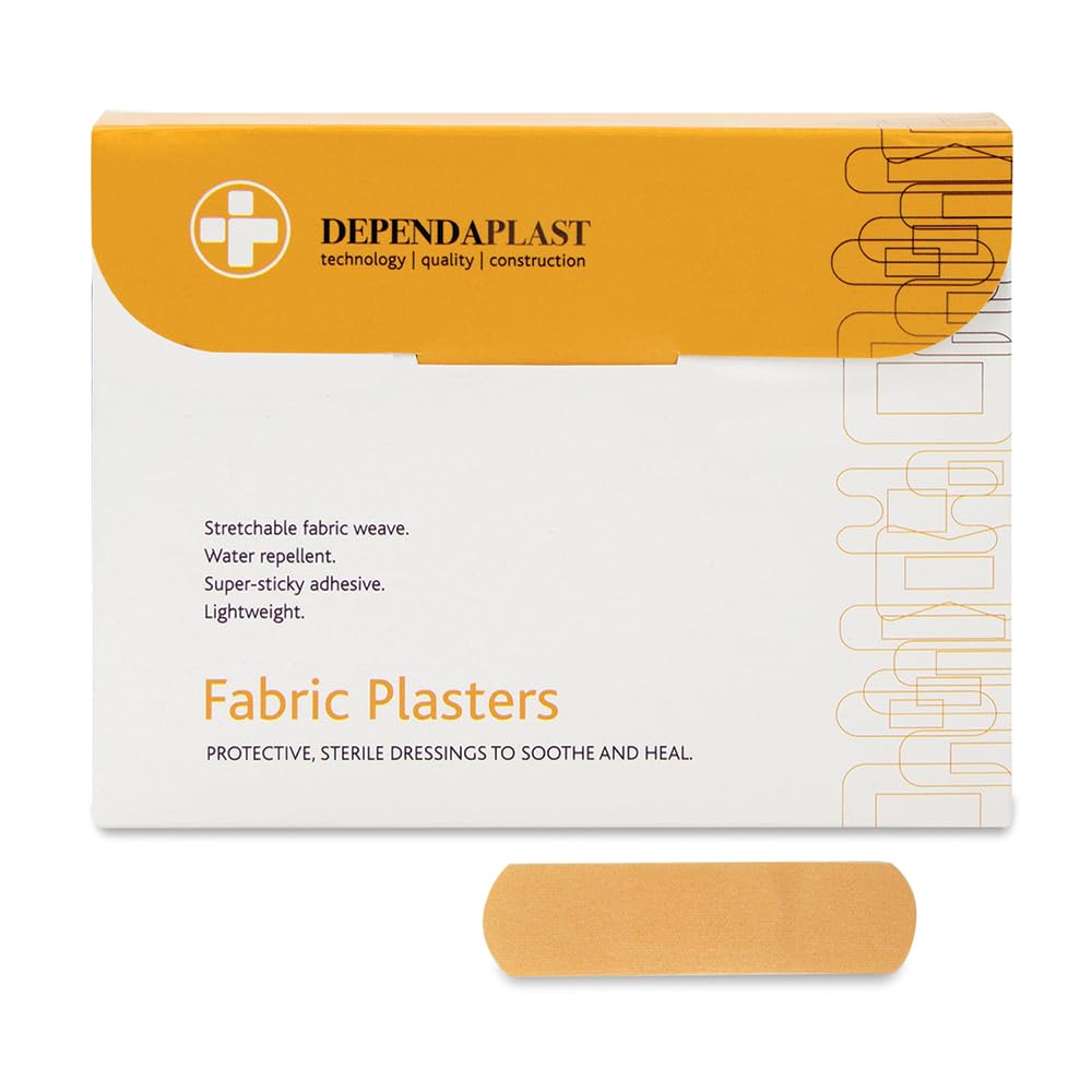 Dependaplast Advanced Fabric Plasters 7cm x 2cm - Hi Tech Lightweight, Water-Repellent, Flexible, Super-Sticky Adhesive - Box of 100