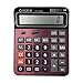 Everplus Electronic Desktop Calculator with 14 Digit Large Display, Solar Battery LCD Display Office Calculator (Red 14D)