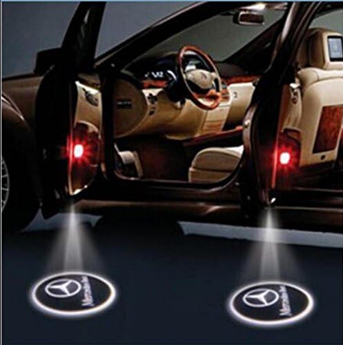 Xiawa 2pcs Wireless Car LED Door Projector Logo Ghost Shadow Light Welcome Lamps Fit For BENZ