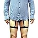 Valentine Men Adjustable Shirt Stays Holders Elastic Garter with Non-slip Locking Clamps 1 Pair (Black)